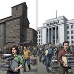 Bild eines historischen Getreidesilos und eines Archivs