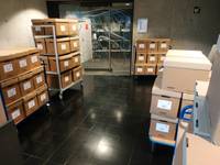 Bild von verschiedenen verpackten Kirchenbüchern die zur Abholung bereitstehen