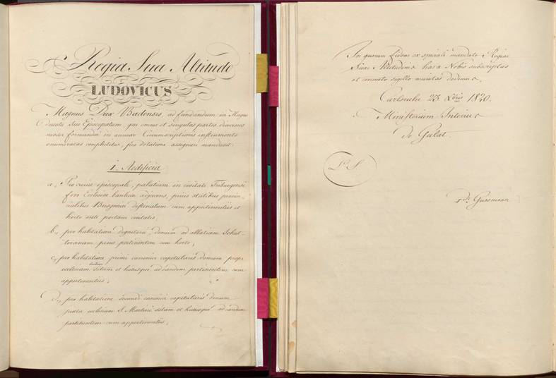 Quelle: EAF, ID 143 Dotationsurkunde 1827
